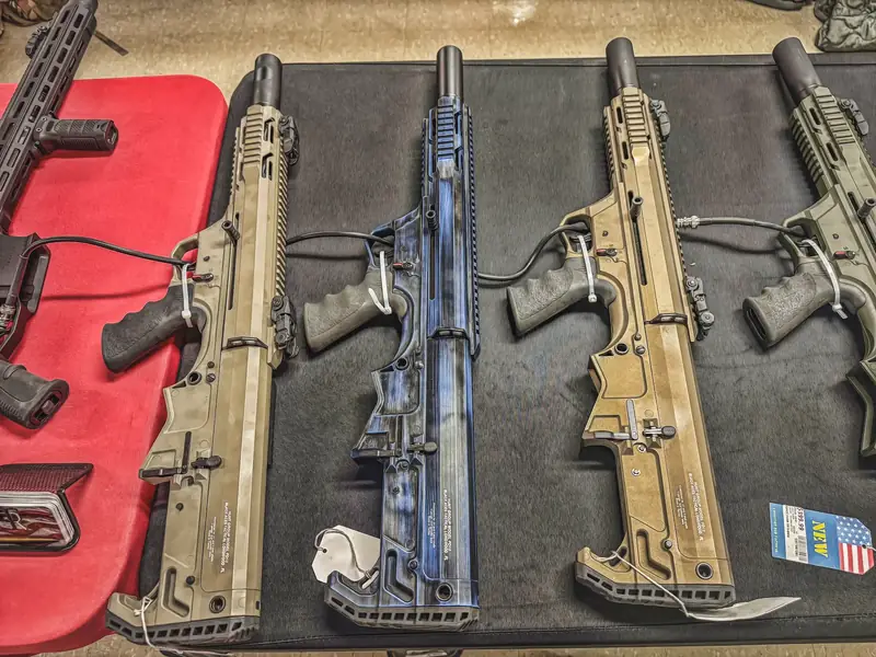 Custom Cerakote rifles on display