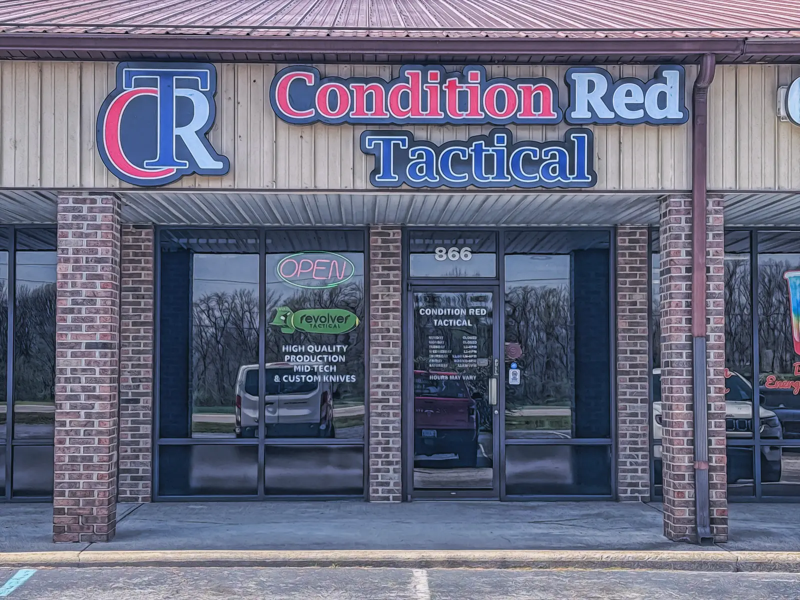Condition Red Tactical storefront at 866 S State St in Greenfield, Indiana