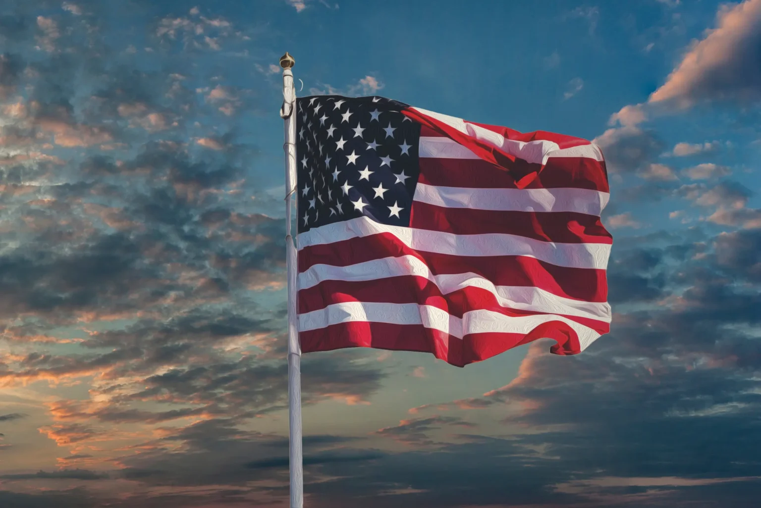American flag waving against the sky
