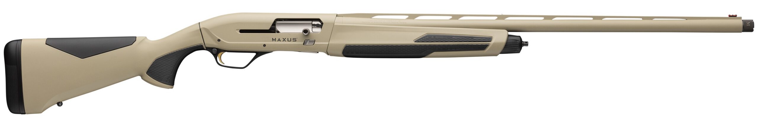 Browning Maxus II Earth semi-auto 12 gauge shotgun with tan finish and black grip panels