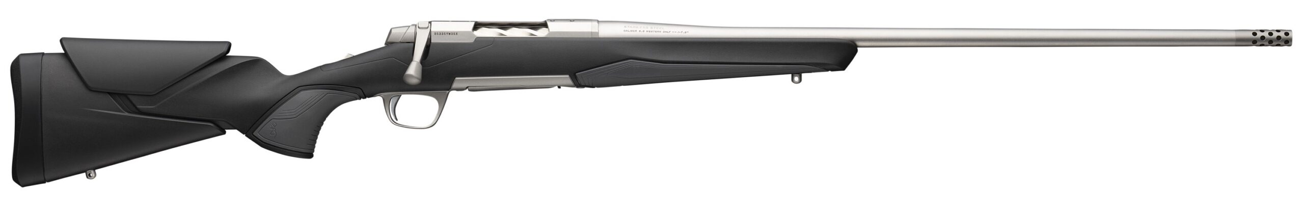 Browning X-Bolt 2 bolt-action rifle with stainless steel barrel and black synthetic stock