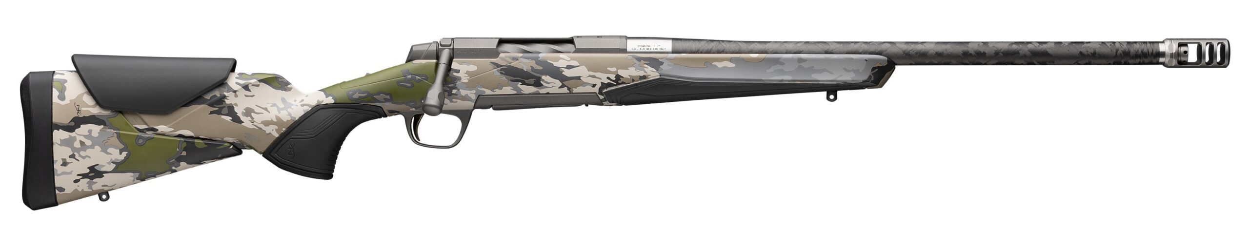 Browning X-Bolt 2 Speed SPR rifle with OVIX camo stock and carbon fiber barrel