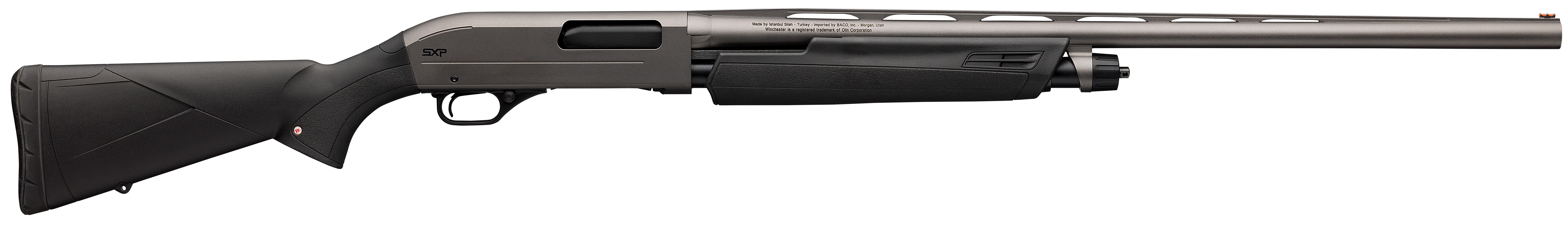 Winchester SXP Hybrid 12 gauge pump shotgun with gray receiver and black synthetic stock