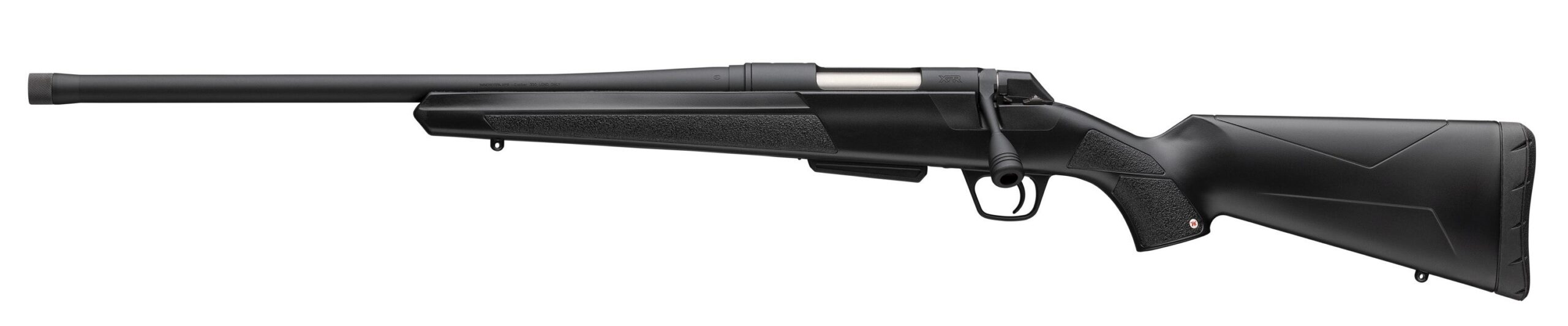 Winchester XPR SR bolt-action rifle with black synthetic stock and threaded barrel
