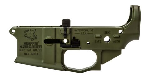 Griffin Armament MK2 Stripped AR-15 Lower, Multi-Caliber, Warhawk Green