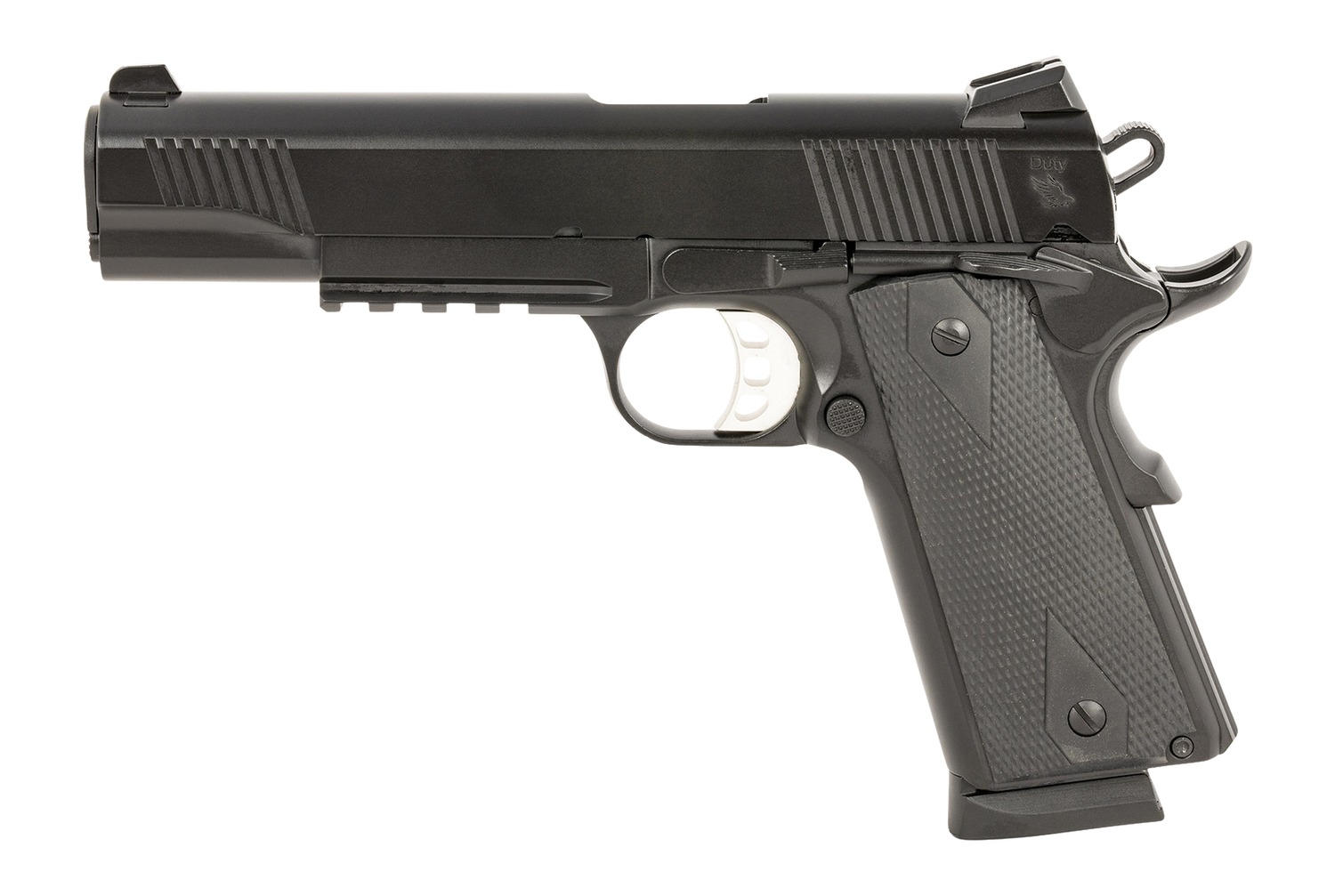 Tisas 1911 Duty pistol in black finish, left side view