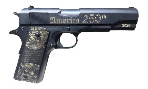 Tisas 1911 America's 250th .45 ACP, 5" Barrel, 7+1, Black / Gold