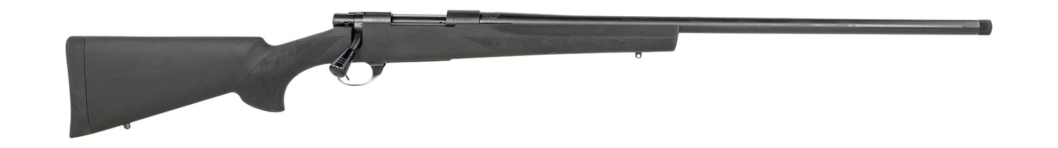 Howa 1500 bolt-action rifle with black synthetic stock and threaded barrel