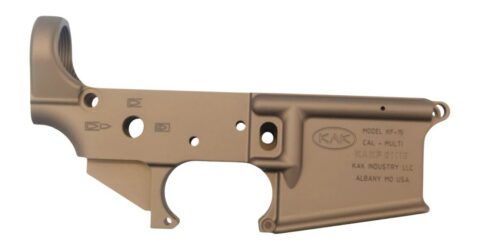 KAK Industry KF-15 Forged AR-15 Stripped Lower, FDE, Multi-Caliber