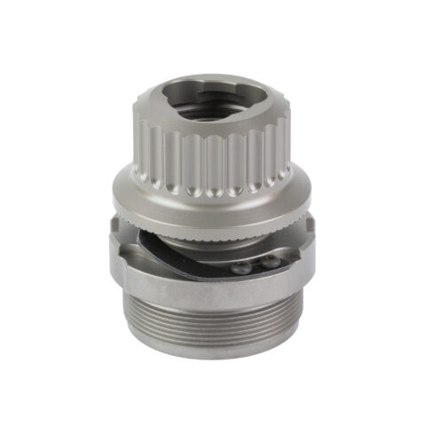 B&T RQD 9mm Tri-Lug HUB Suppressor Mount, Stainless / Titanium