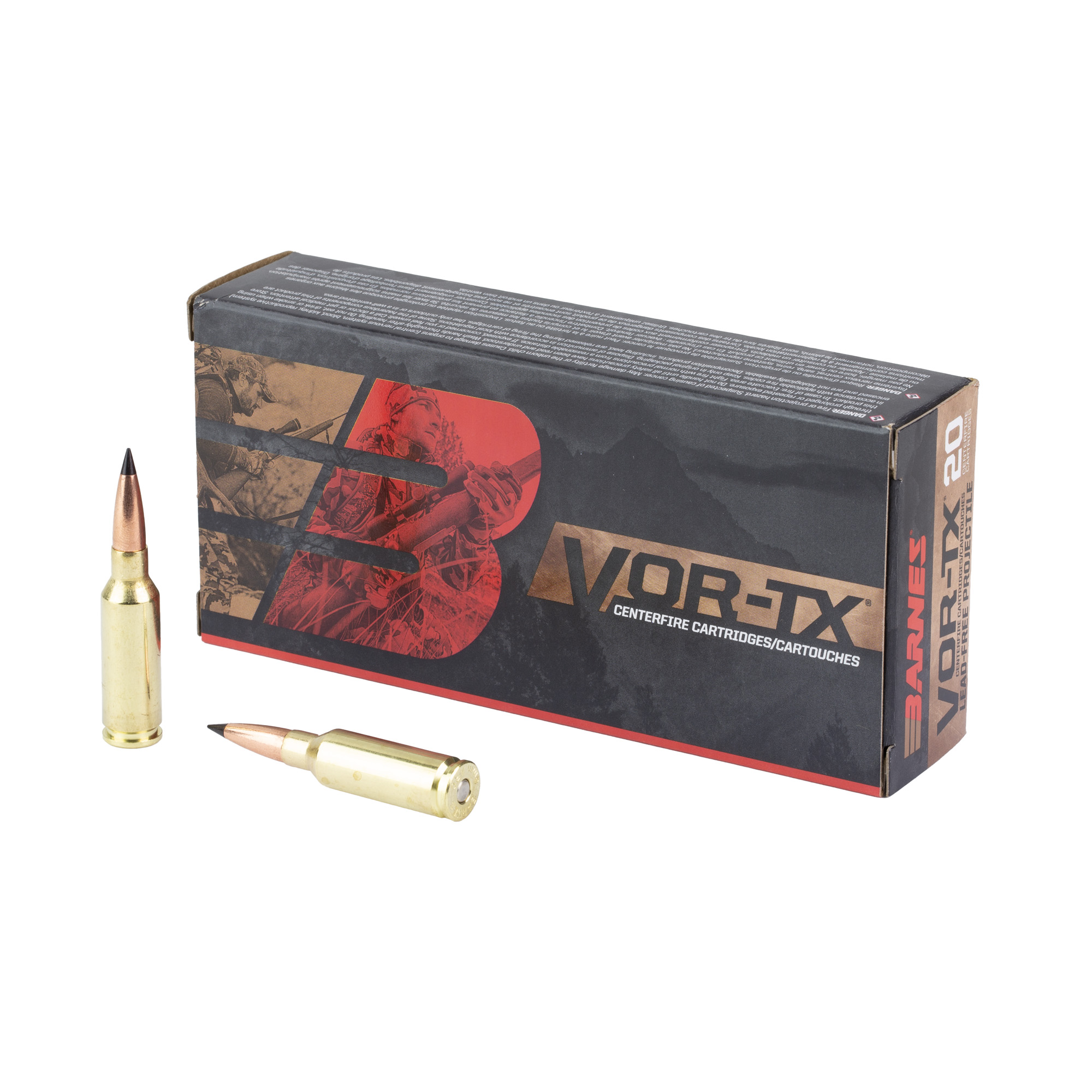 Barnes VOR-TX 20 round box beside two 6mm ARC cartridges