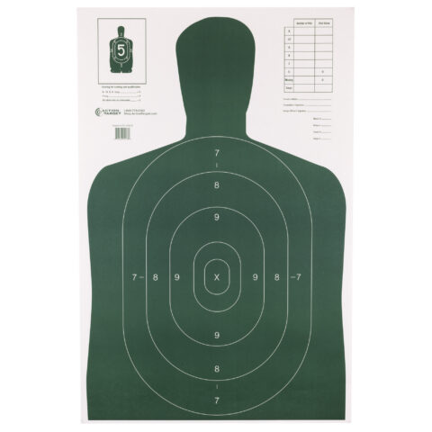 Action Target B-27E Green Silhouette Target, 23x35, 100 Pack