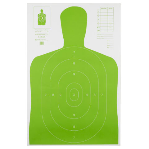 Action Target B-27E High Visibility Target, Fluorescent Green, 100 Pack