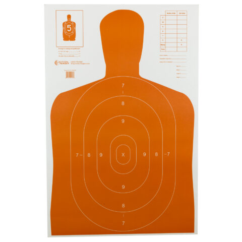 Action Target B-27E Economy Silhouette Target, Orange, 100 Pack