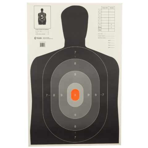 Action Target B-27E Pros Silhouette Targets, 23x35, 100 Per Box