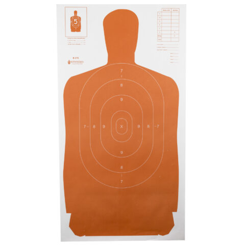 Action Target B-27S Full Size Orange Silhouette Target, 100 Pack