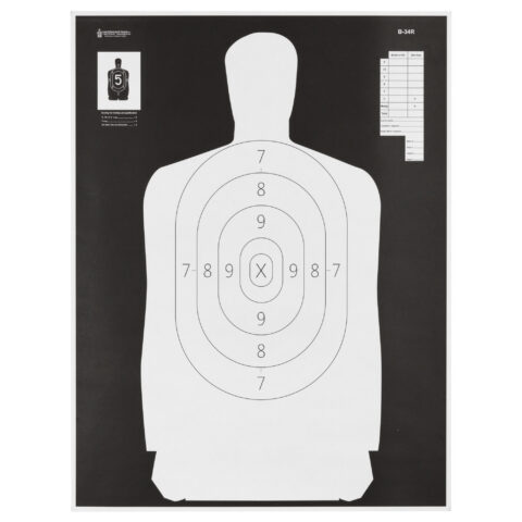 Action Target B-34R Reverse Qualification Target, 17.5x23, 100 Pack