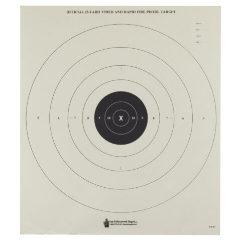 Action Target B-8 Timed and Rapid Fire Target, Black Bull's-Eye, 21x24, 100 Pack
