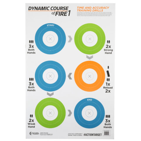 Action Target Game Series Dynamic Course of Fire 1 Target, 100 Pack