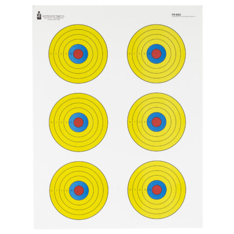 Action Target PR-BE6 High Visibility Bullseye Targets, 100 Per Box
