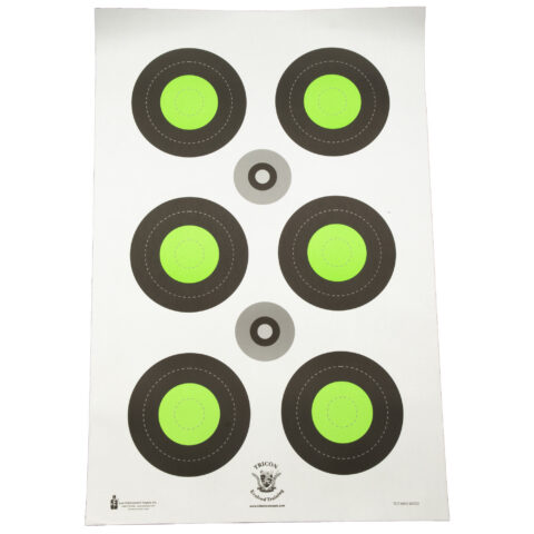 Action Target Trident Concepts Fluorescent Green Bull's-Eye Target, 100 Per Box