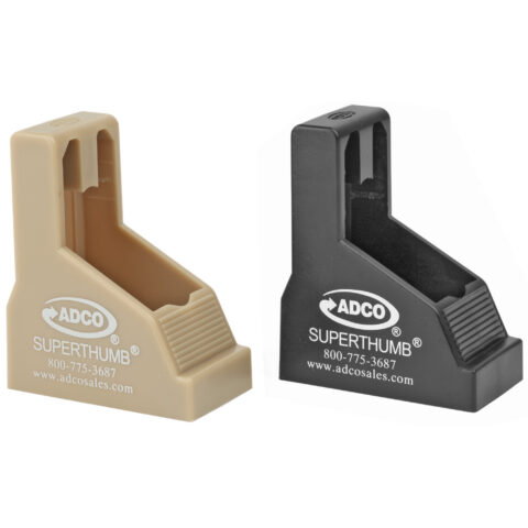 ADCO Super Thumb Magazine Loader Pair for 9mm/.40 S&W, Black/Tan