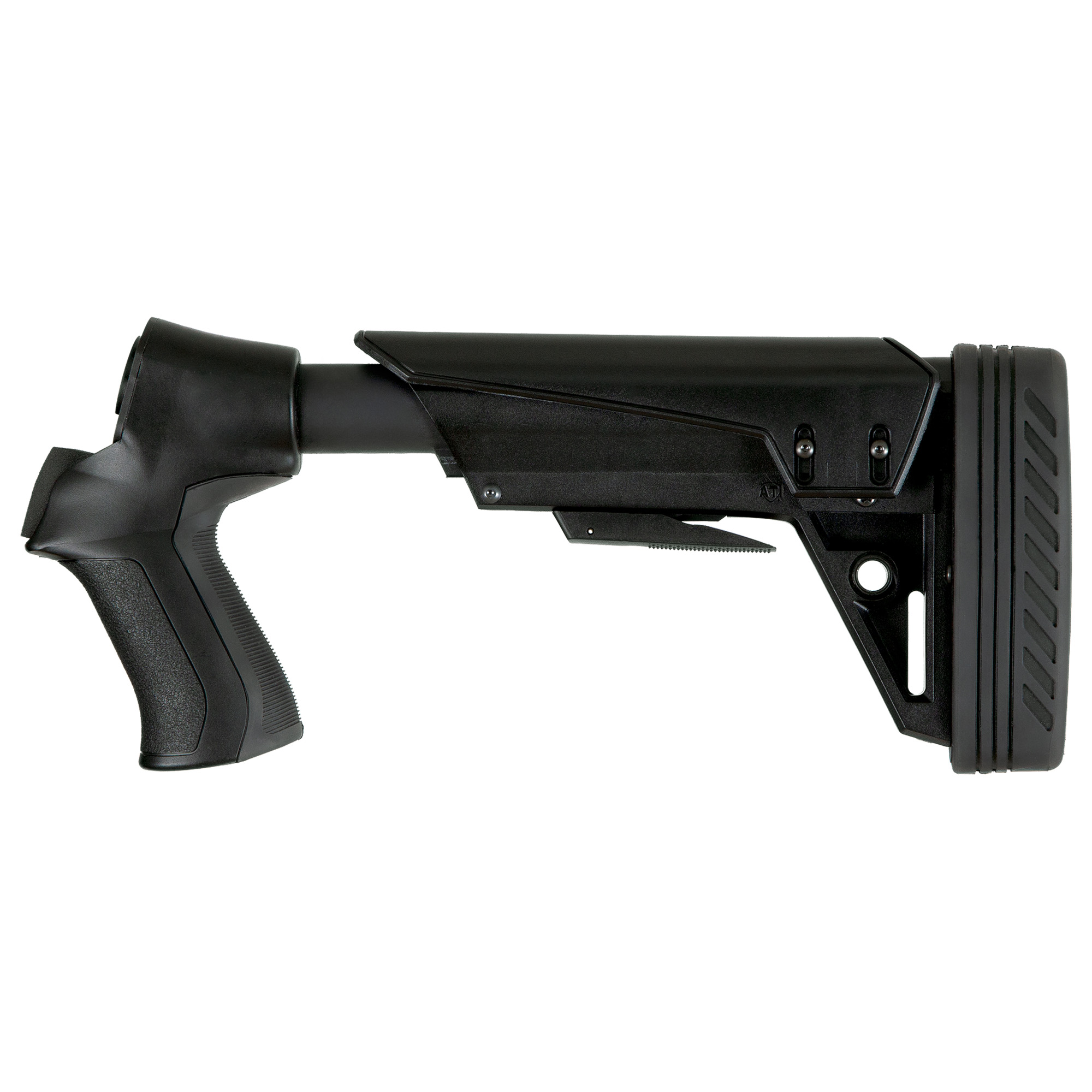 Black ATI Outdoors T3 Gen2 shotgun stock with pistol grip and rubber buttpad