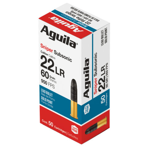 Aguila Sniper Subsonic .22 LR 60gr Solid Point, 50 Rounds