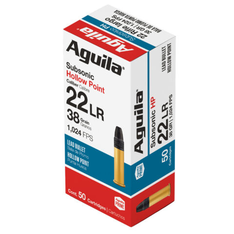 Aguila Subsonic .22 LR 38gr Lead Hollow Point, 50 Rounds