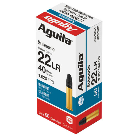 Aguila .22 LR Subsonic 40gr Solid Point, 50 Rounds