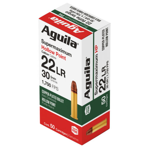 Aguila Supermaximum .22 LR 30gr Copper-Plated, 50 Rounds