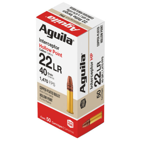 Aguila Interceptor .22 LR 40gr Hollow Point, 50 Rounds