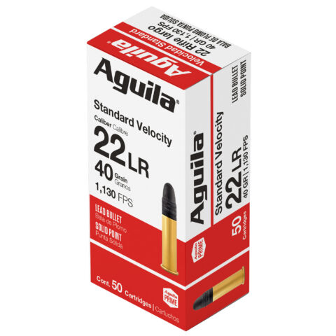 Aguila Standard Velocity .22 LR 40gr Solid Point, 50 Rounds