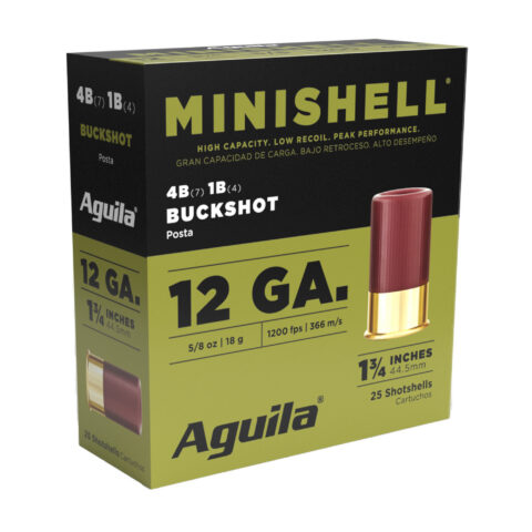 Aguila Minishell 12 Gauge 1.75" #4 Buckshot, 25 Rounds