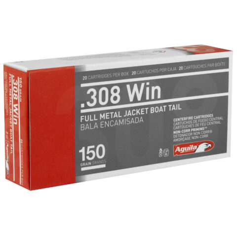 Aguila .308 Win 150gr FMJ Boat Tail, 20 Rounds