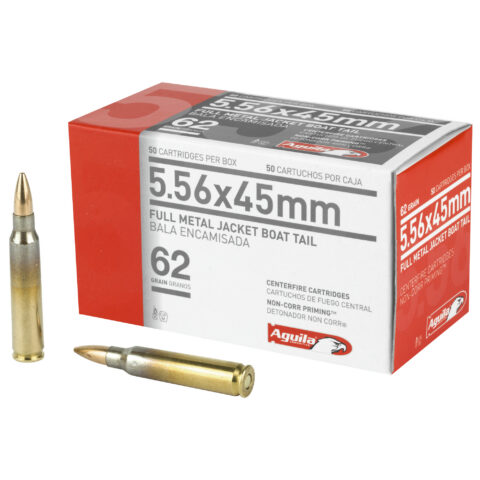 Aguila 5.56 NATO 62gr FMJ Boat Tail, 50 Rounds