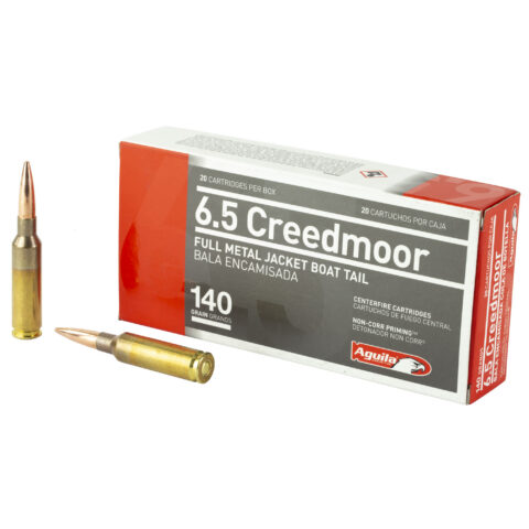 Aguila Ammunition 6.5 Creedmoor 140gr FMJ Boat Tail, 20 Rounds