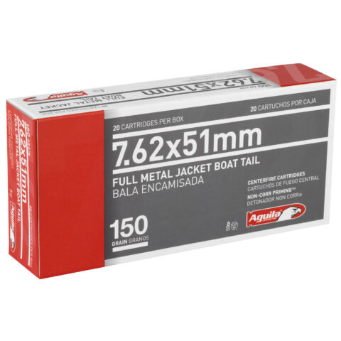 Aguila 7.62x51 NATO 150gr FMJ Boat Tail, 20 Rounds