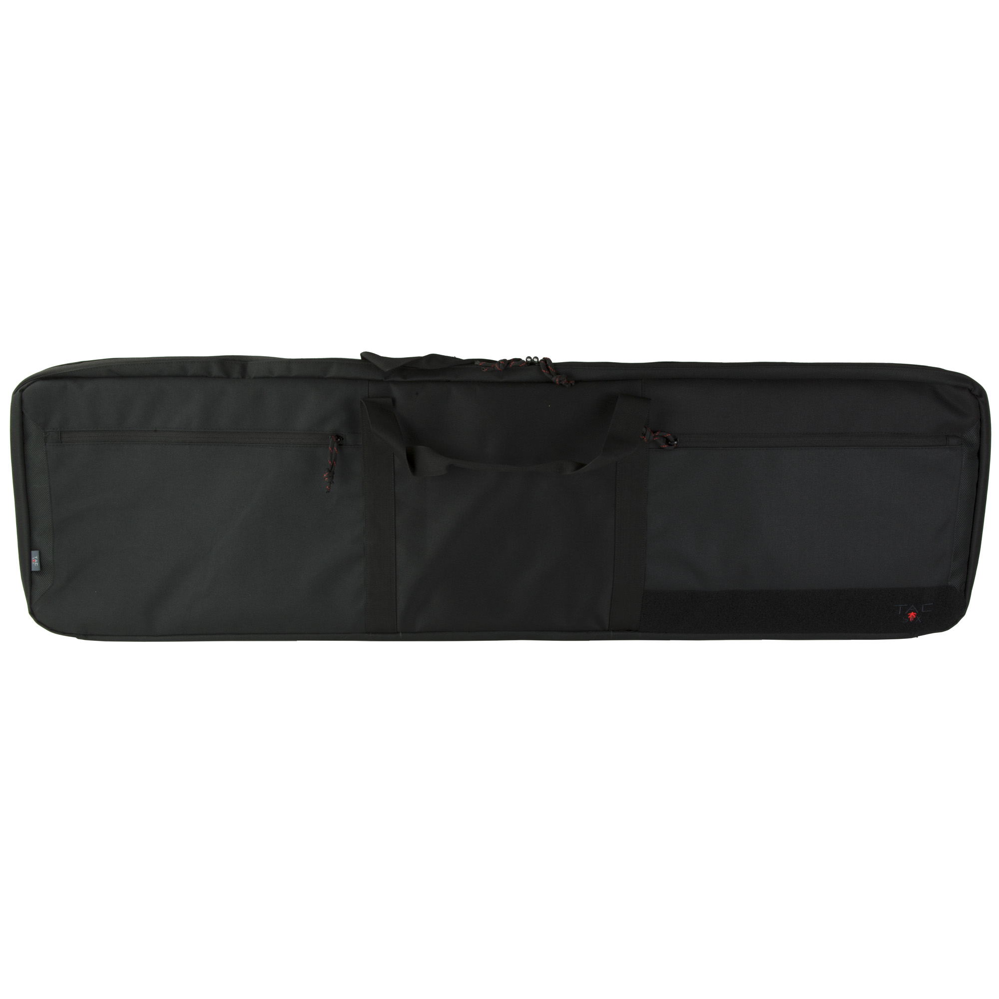 Black Allen Tac-Six tactical rifle case, front view with handles and zip pockets