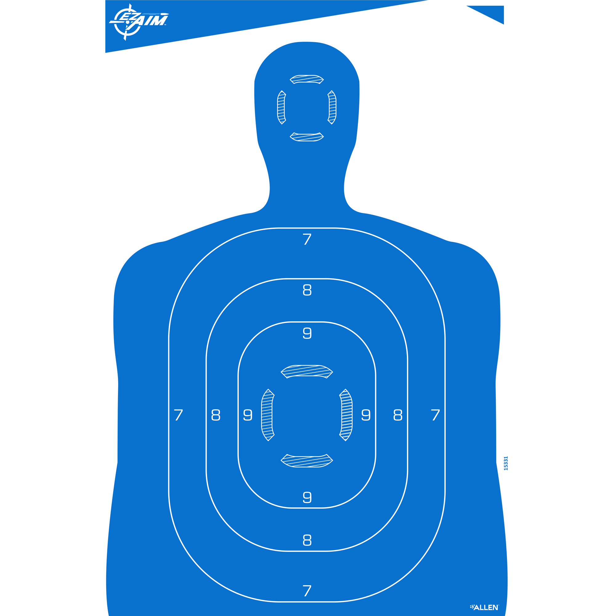Blue Allen EZ AIM silhouette target with scoring rings and aiming marks