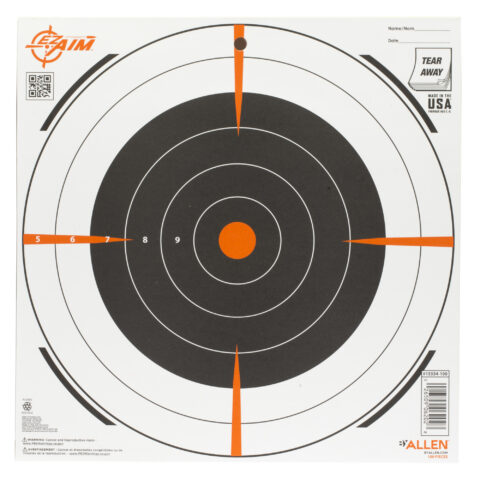 Allen EZ AIM Bullseye Adhesive Target, 12x12, 100 Pack