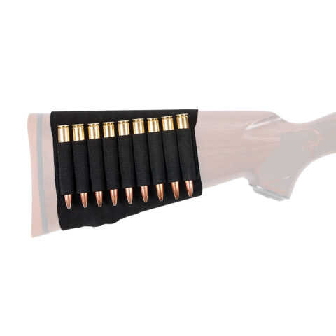 Allen Company Buttstock Shell Holder, 9 Rifle Rounds, Black