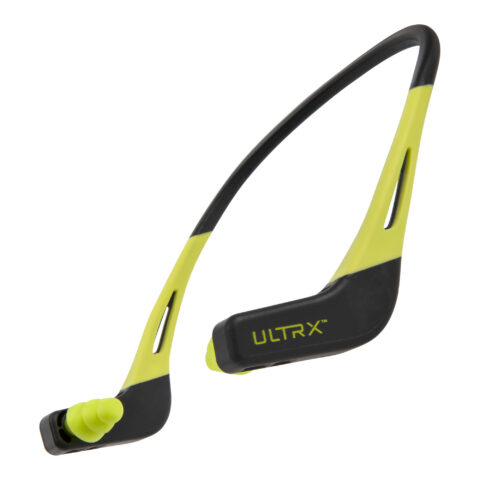 Allen ULTRX Wave Banded Earplugs, NRR 22dB, Gray/Neon Yellow