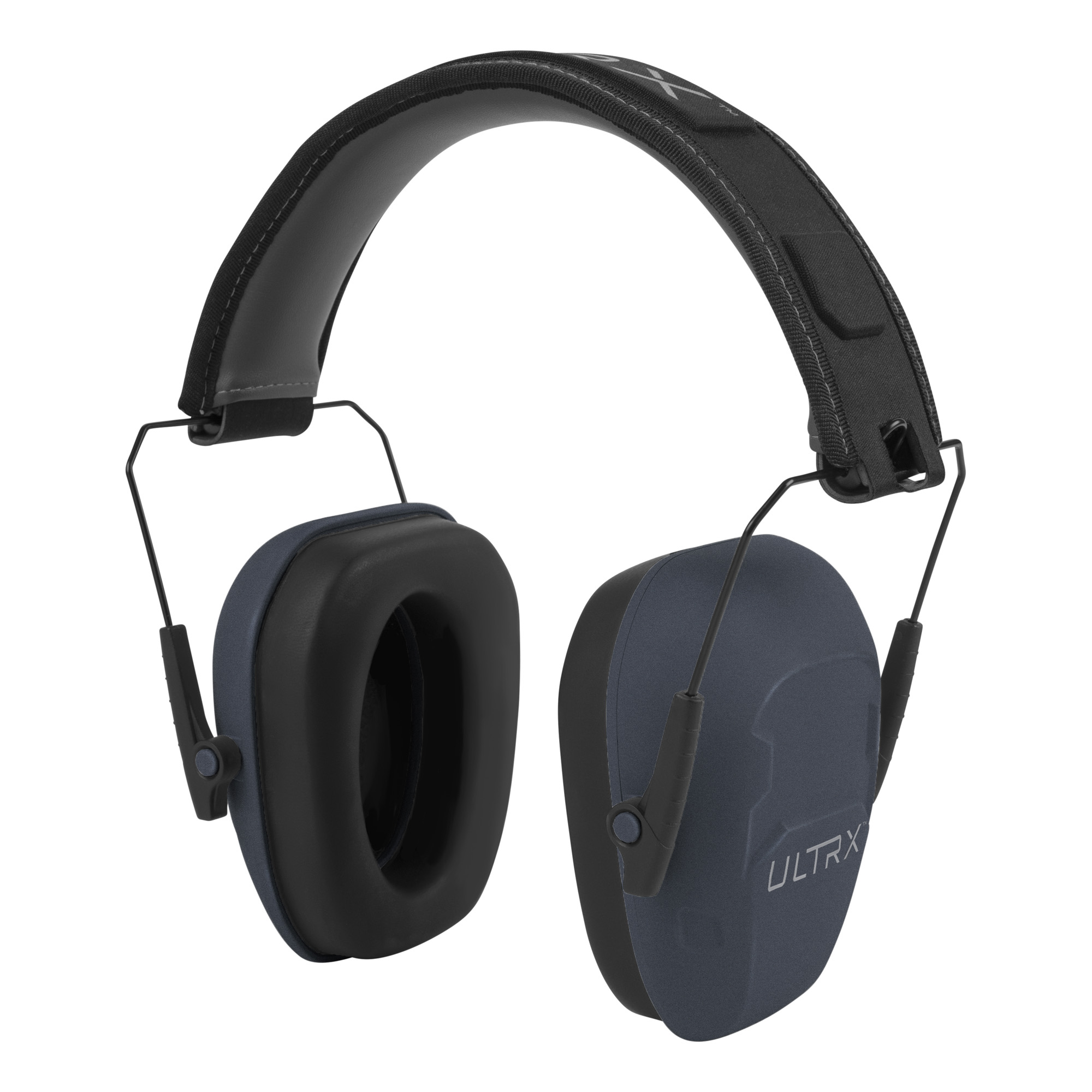 Allen ULTRX Shield navy passive earmuffs with padded cups and black headband