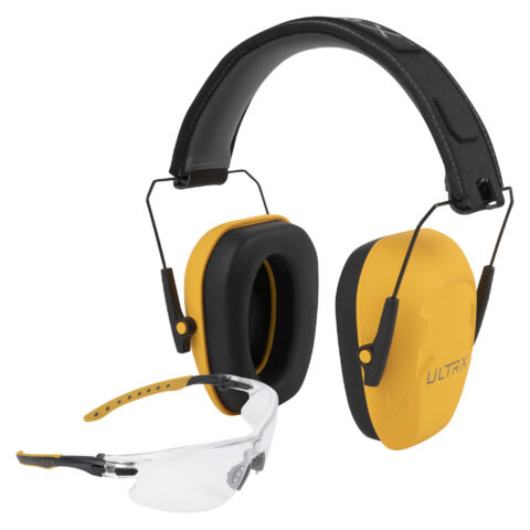 Allen ULTRX Shield Combo Yellow Earmuff and Glasses, NRR 23dB