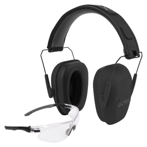 Allen ULTRX Shield Combo Gray Earmuff and Clear Shooting Glasses