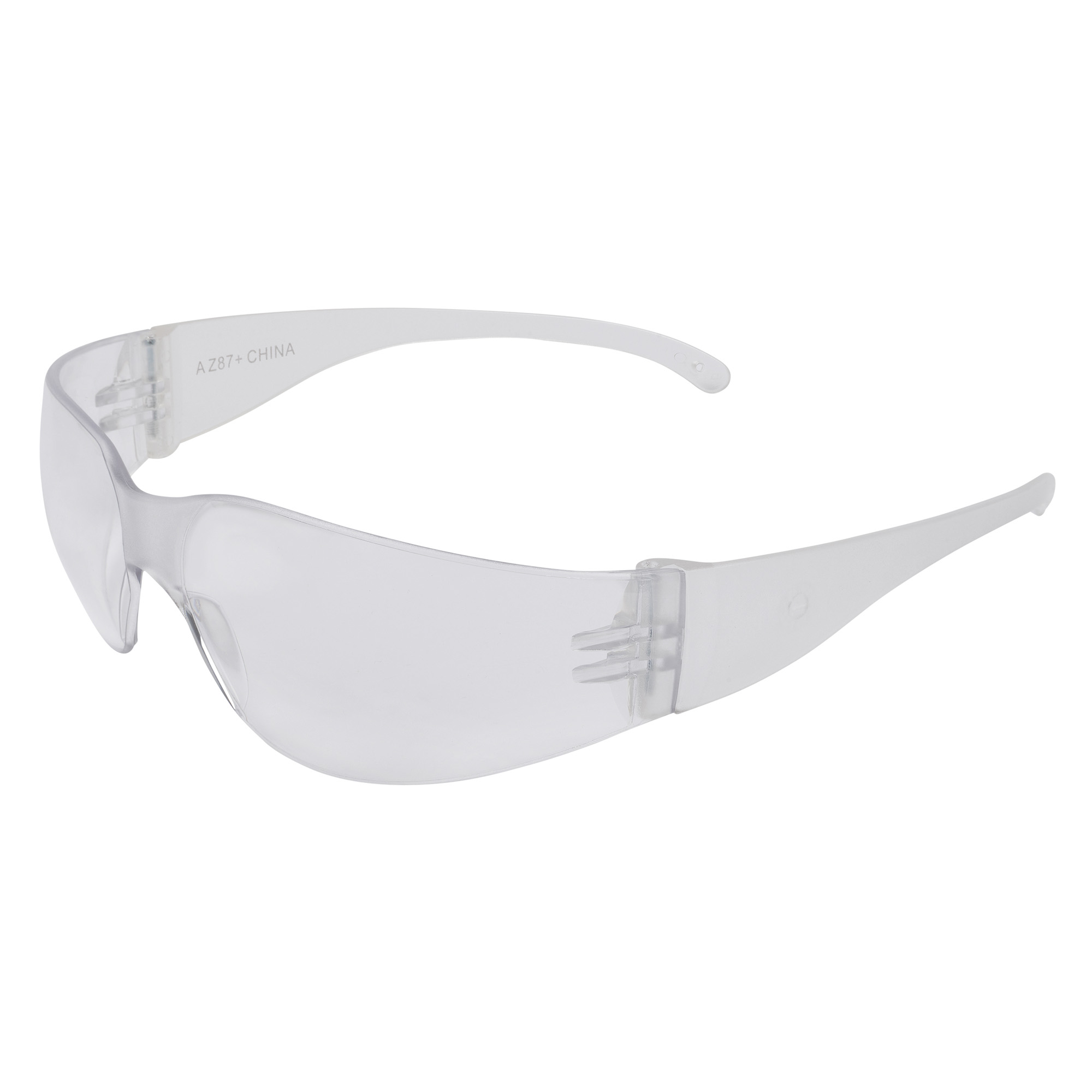 Clear ULTRX Cinder safety glasses with wraparound frame and clear lenses
