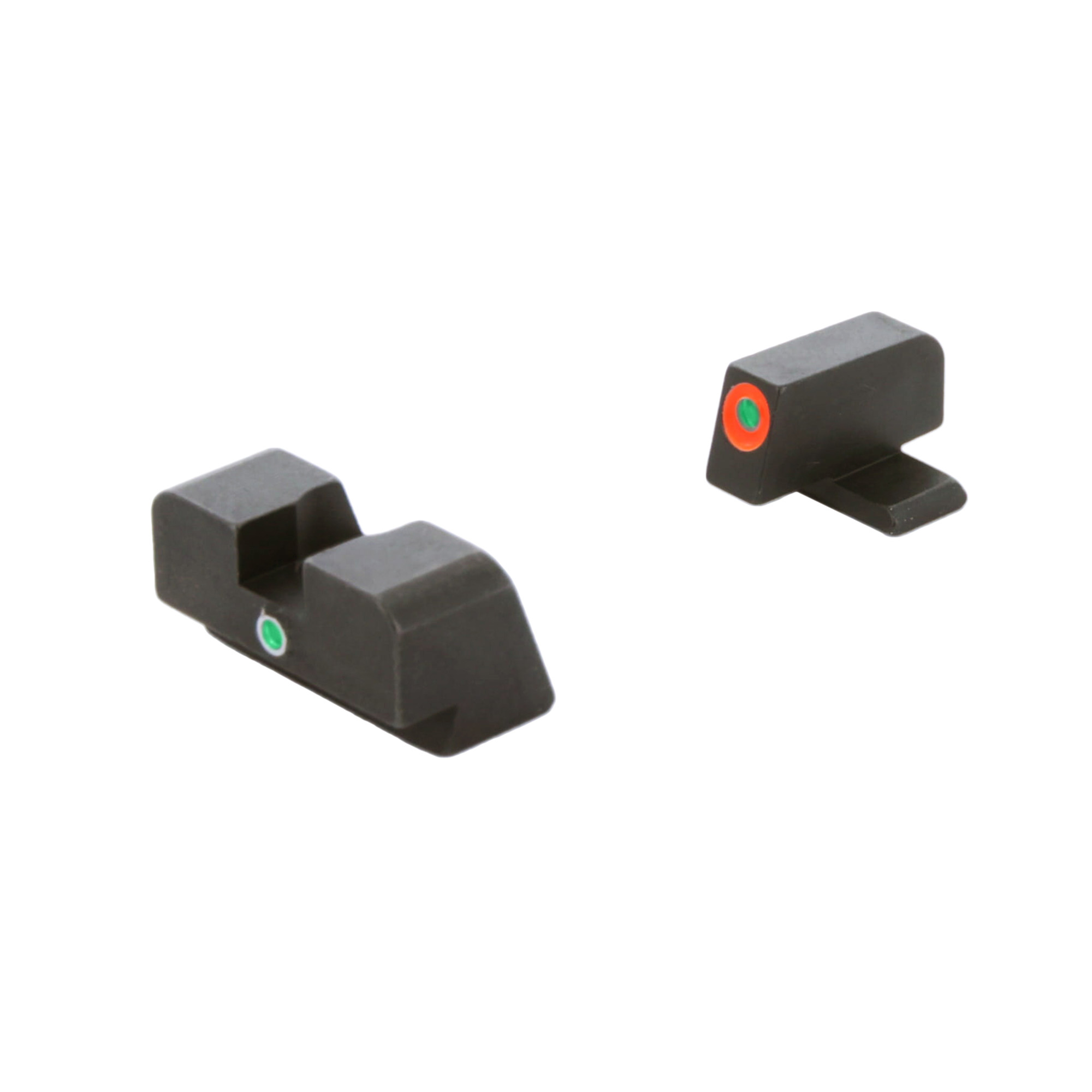 AmeriGlo I-Dot night sight set with green front dot in orange outline and green rear sight