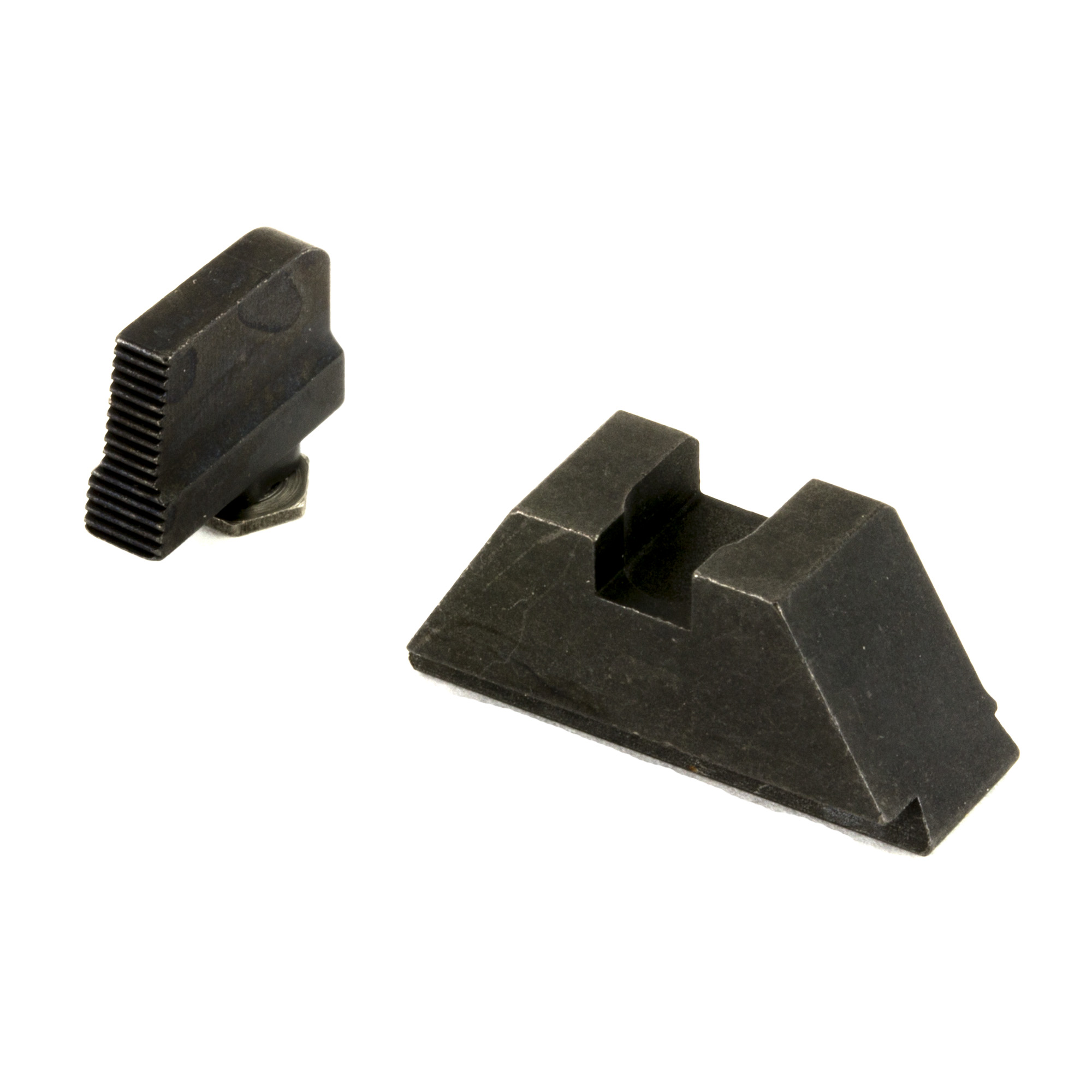 Pair of black AmeriGlo tall suppressor height sights for Glock, front and rear