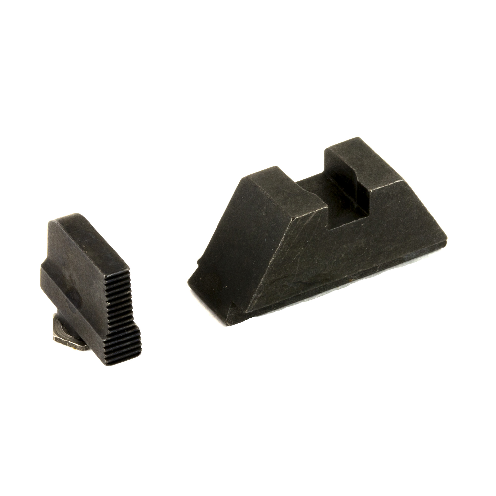Black AmeriGlo suppressor height sight set shown from a second angle
